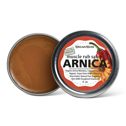 OrganHerb Organic Arnica and Capsicum Muscle Rub Salve 4 oz – Natural Relief for Muscles and Joints