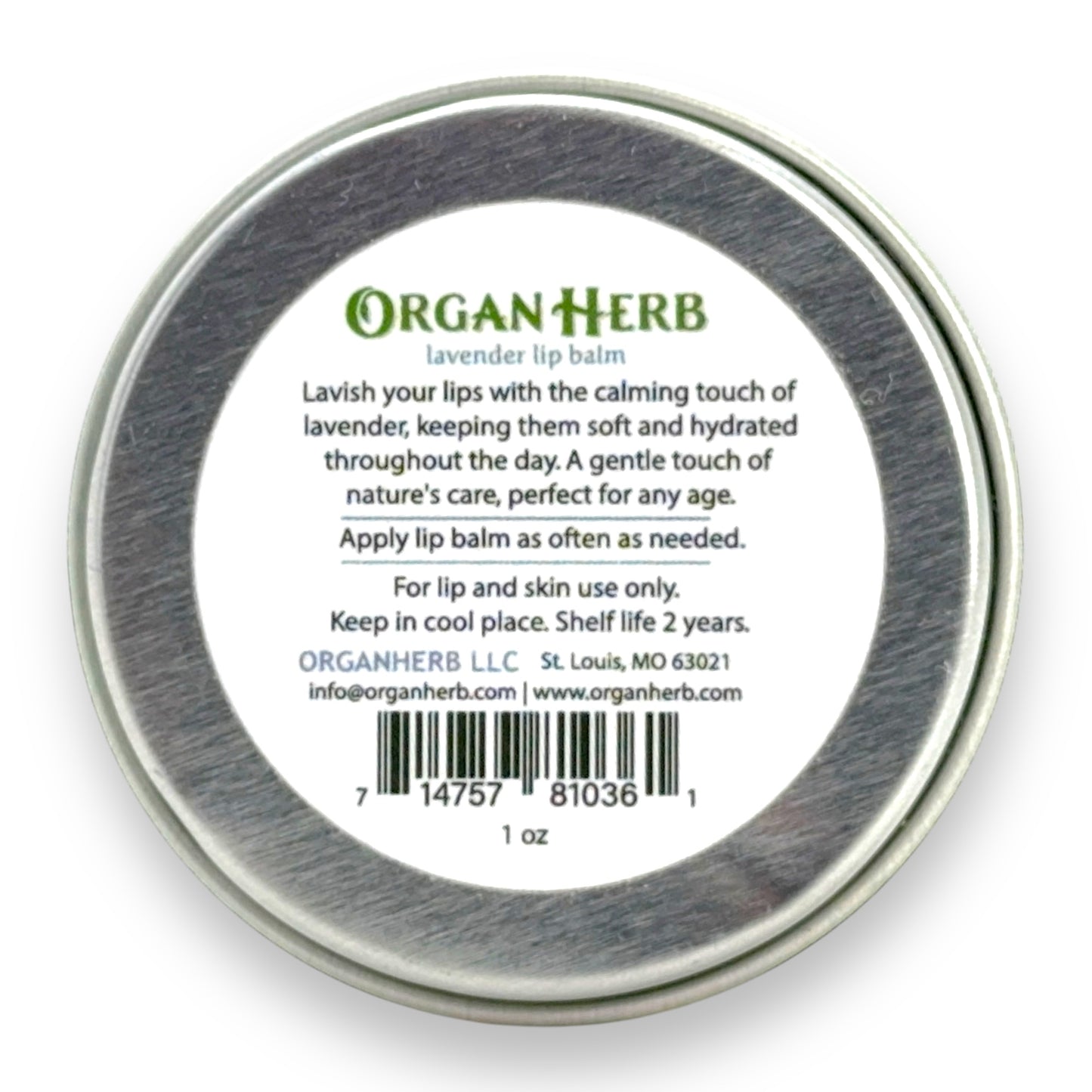 OrganHerb Organic Lavender Lip Balm 1 oz – Calming Hydration with Pure Lavender Essence