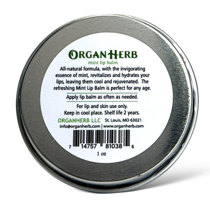 OrganHerb Organic Mint Lip Balm 1 oz – Refreshing Hydration with Pure Peppermint Essence