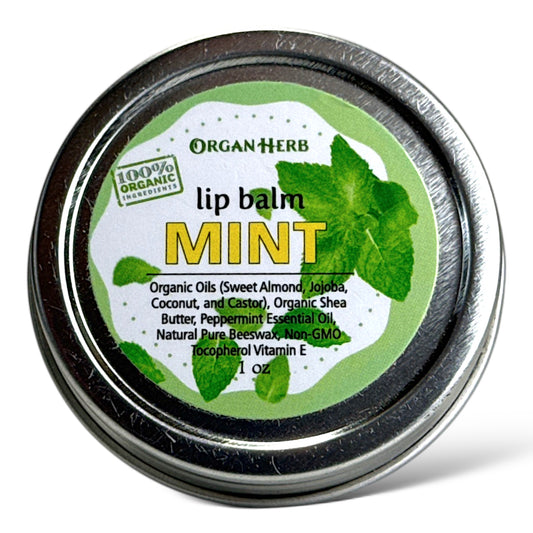 OrganHerb Organic Mint Lip Balm 1 oz – Refreshing Hydration with Pure Peppermint Essence